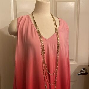 Torrid ombre coloring, pink and coral sleeveless tunic blouse top Size 4X
